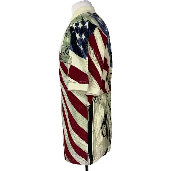 Vintage American Flag We The People Polo Shirt Med - Picture 2 of 6